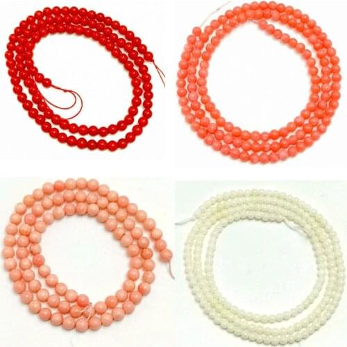 Wholesale Natural Stone Beads Dark Red Coral Round Charm Loose Beads For Jewelry Making 2mm-12mm Pick Size Diy Bracelet 15"