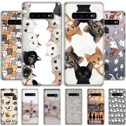Cat Cute art Phone Case For Samsung Galaxy A 01 6 7 8 9 10 20 40 50 5170 71 M30 S E PLUS Cover Soft Silicone TPU