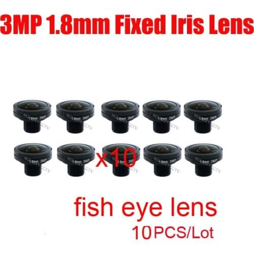 DIY 3mp HD 1.8mm 185 Degrees Fish Eye Wide Angle View Board Lens 10pcs/lot 3MP 1/2.7" M12 For CCTV / IP Camera Free Shipping