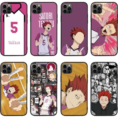 For iPhone HAIKYUU SATORI TENDOU JERSEY SHIRATORIZAWA ANIME Soft TPU border Apple iPhone Case