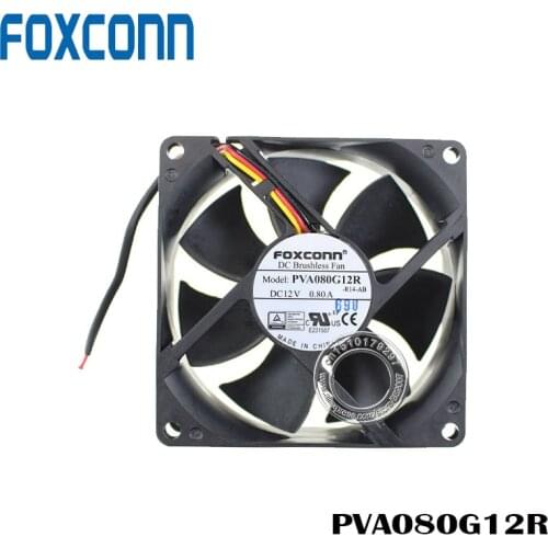 Foxconn PVA080G12R -R14-AB DC 12V 0.80A 3-pin 80x80x25mm DC FAN