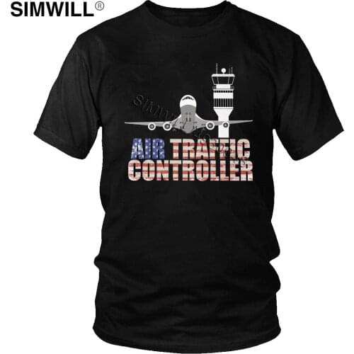 Retro Air Traffic Controller T Shirt for Men Short Sleeve Airplane Flight control tower Tee Tops Soft Cotton T-Shirts Merch Gift