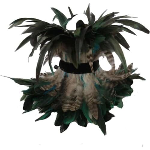 Gothic Feather Collar Choker Neck Corset Carnival Neck Corset