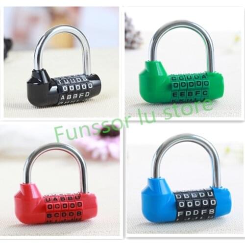 Shackle Five Digit Number Wordlock Word Combination Security Padlock Hardened Steel Plastic Shell High Quality