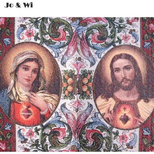 Jesus Mary Sacred Heart Painting Embroidery Xmas Gift Religious Catholic Orthodox Tapestry Picture Scared Heart of Jesus Mary