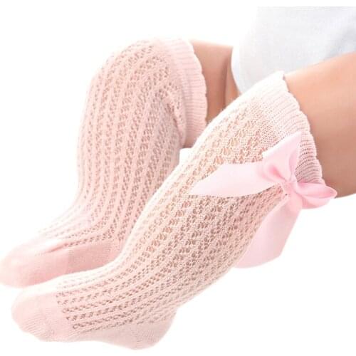 Summer Baby Socks Cartoon Newborn Cute Socks Girls Mesh SocksBow Princess Socks Children Baby Girl Infant Long Socks