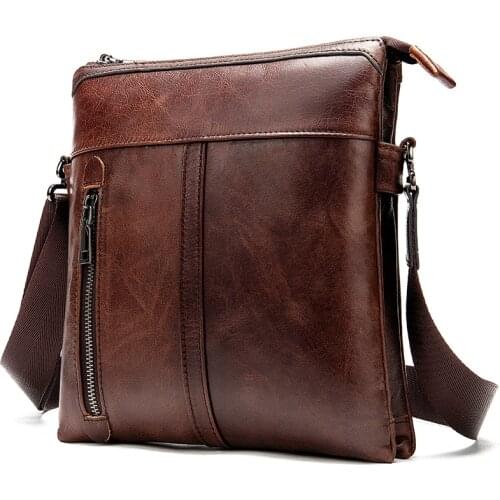 Fashion Small Flap Male Crossbody Bags Handbags Messenger Bag Men Genuine Leather Thin Shoulder Bag for Men Leather