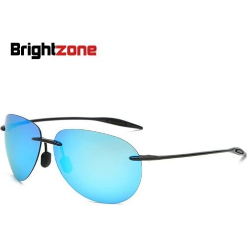 Fashion-Sport Ultra-light TR90 Polarizing Polarized Oversized Sunglasses Men Women Driving SunShade Rimless Glasses Oculos Gafas