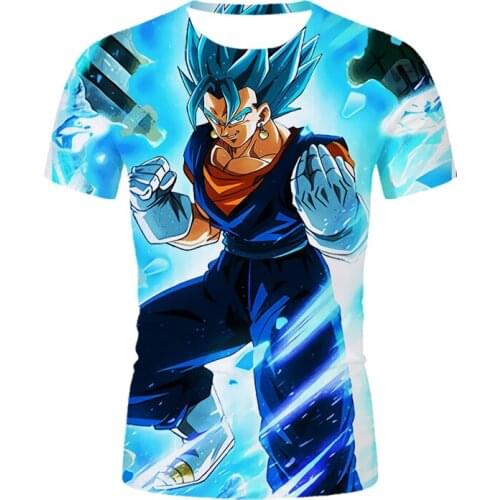 2021 The New Goku T-shirt Mens 3D shirt t-shirts Anime t-shirt Harajuku Cartoon T shirt O-neck T-shirts hip-hop tops Streetwear