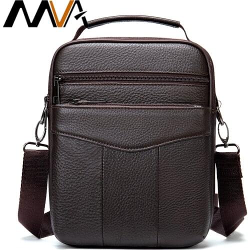 MVA Men‘s Shoulder Bags Crossbody Casual Business Leather Mens Messenger Bag Man Shoulder Bag Luxury Brand Handbags Male 7456