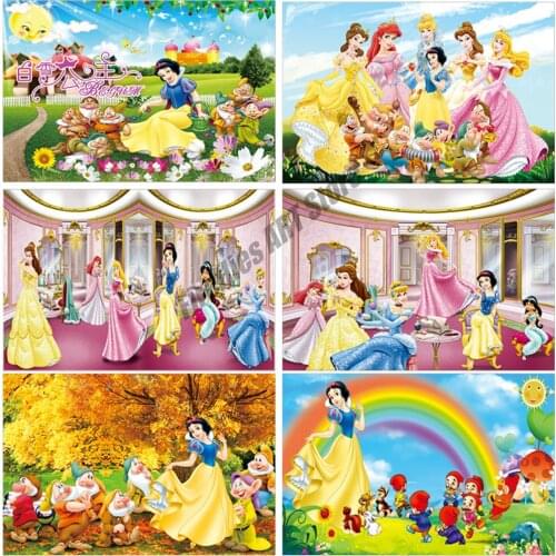 5D DIY Diamond Painting Disney Anime Snow White Mosaic Diamond Embroidery Full Round Cross Stitch Kits Kids Room Decoration