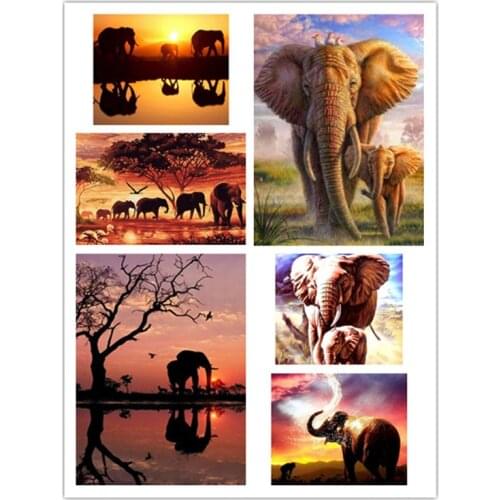 Painting By Numbers For Adults Elephent With Frame Picture On Wall Loft Oil Canvas Drawing Diy Acrylic Coloring Decoration Home