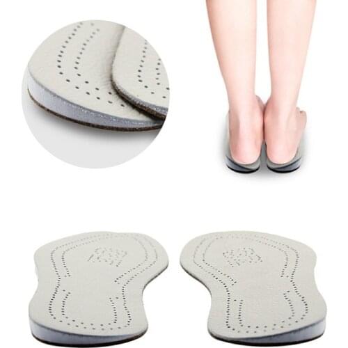 Unisex O-type Leg Valgus Corrector Orthotic Insoles Women Men Foot Pad Leather Cushion White L