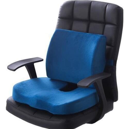 Orthopedic Hemorrhoid Seat Cushion Memory Foam Car Seat Cushion Set Slow Rebound Office Chair Waist Support Mat Pain Relief