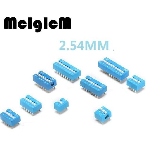 15pcs/lot DIP Switch Slide Type Blue 2.54mm Pitch 2 Row DIP Toggle switches 2 \ 3 \ 4 \ 5 \ 6 \ 8 \ 10 Positions 06
