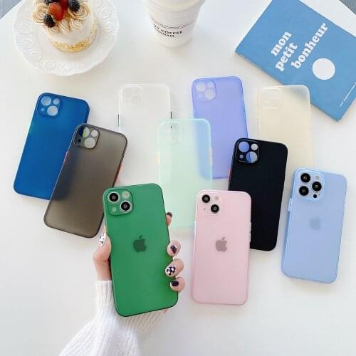 Half Clear Matte PP Mobile Phone Case For iPhone 7 8 6 6s Plus SE 2020 X XS XR 11 12 Pro Max Mini 0.2mm Ultra Thin Shell Cover