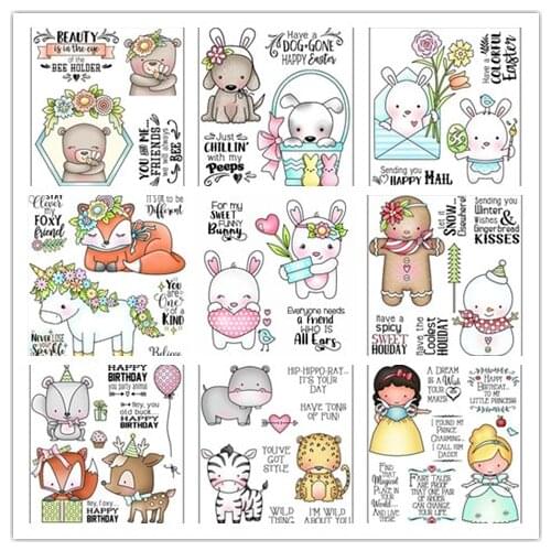 Animals Transparent Klare stempel und schneiden stirbt DIY Silikon Dichtungen Scrapbooking/Karte, Der/Fotoalbum Dekoration