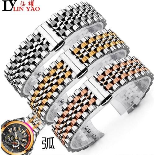 The stainless steel watch strap of 12mm 14mm 16mm 17mm 18mm 19mm 20mm 21mm 22mm 22mm is huawei black chain/Marine accessories