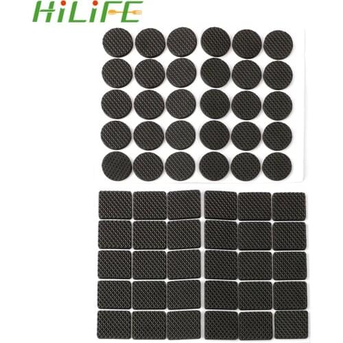 HILIFE 30pcs Rubber Table Feet No-Slip Pad Round Square Sofa Chair Leg Sticky Pad Anti-skid Self Adhesive Furniture Leg Feet Mat