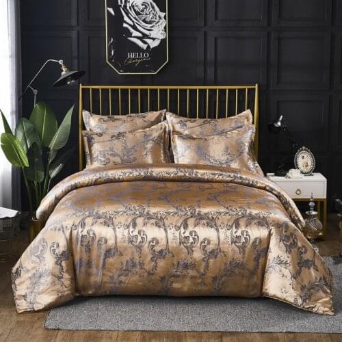 European Style Luxury Jacquard Bedding Set Queen King Size 2/3pcs Printed Bed Comforters Set Duvet Cover Pillow Case Bed Set