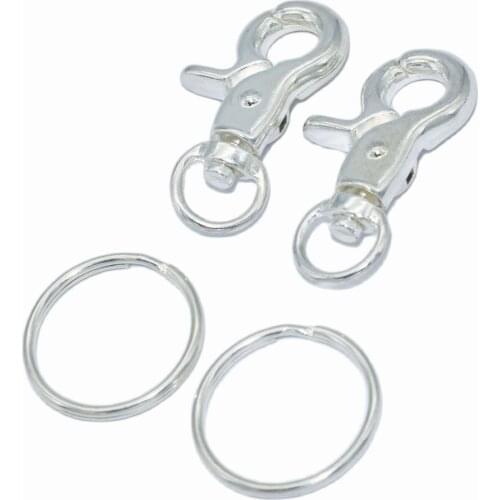 Silver Swivel Clasps Connector Claw Dog Hook Snap Hook Lobster Clasp Key Chain Base Lanyards Clips for Purse Handbag Strap 4 PCS