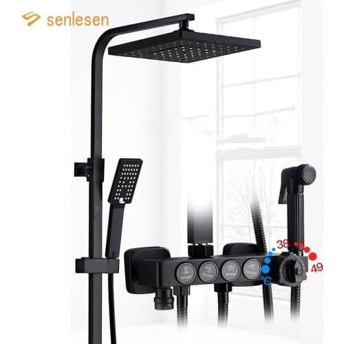 Senlesen Shower Faucet Mixer/Thermostatic Bathroom Faucet Shower Rack Wall Mounted Shower Set Cold and Hot Water Mixer Tap