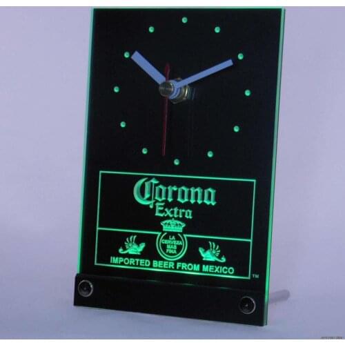 Tnc0097 Corona Mexican Beer 3D LED Table Desk Clock