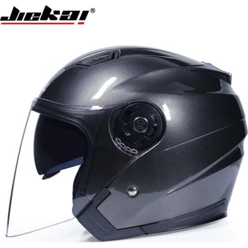 JIEKAI Open Face Dual Lens Visors Motorcycle Helmets Classic Electric Bicycle Scooter Motorbike Moto Bike Helmet for Men Women