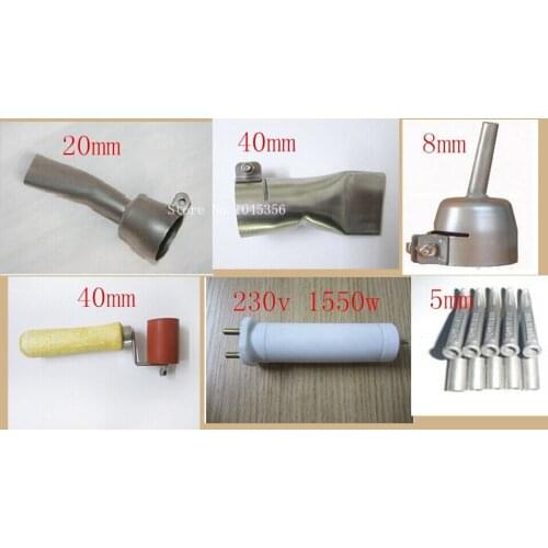 5mm Tubular nozzle+20mm nozzle+pressure roller for Hot Air Membrane Welding gun welder tips plastic welding accessories tools