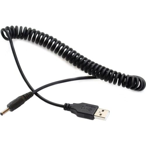 USB to 3.5 mm /2.1 mm 5 Volt DC Barrel Jack Retractable Power Charging Cable for Current Devices via USB Plug