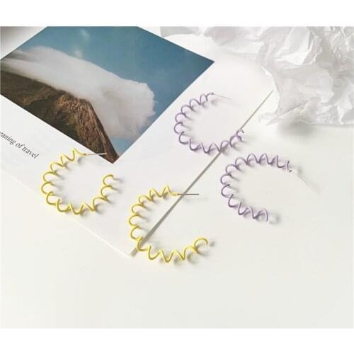 Candy Twist Purple Funny Women Earrings Korean Big Hoop Earrings