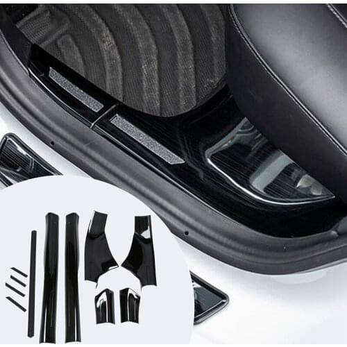 Car Door Sill Protector Stainless Steel Door Sill Guard Welcome Pedal for Tesla Model 3 2019-2021