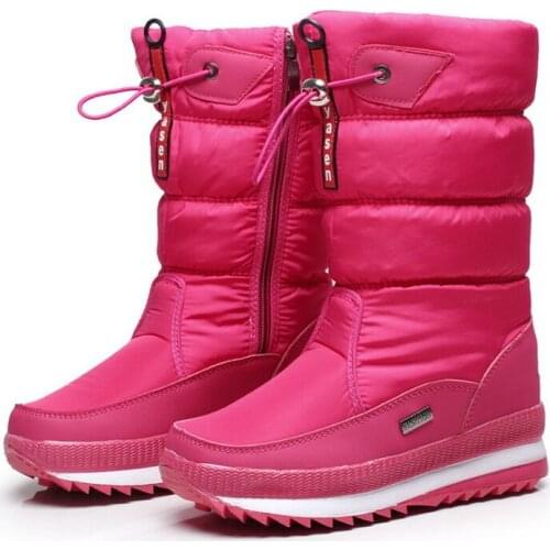 Womens leisure warm high snow boots with plush and thickened snow boots in winter