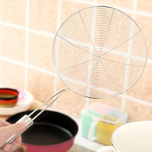 1pc Kitchen Cookware Net Colander Mesh Ladle Stainless Steel Wire Fine Mesh Sieve Oil Strainer Flour Colander Sifter Home Tools