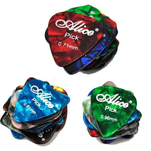 Lots of 100pcs Alice AP-A Celluloid Guitar Picks Plectrums 3 Thicknesses Mixed 0.71 / 0.81 / 0.96mm