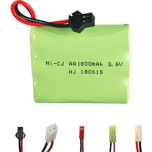 3.6V 1800mah NiCD AA Battery 3.6v battery pack 3.6V high capacity battery for RC toy Car Boat model RC toy Battery free shipping