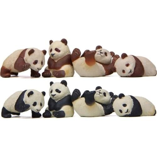4 Pcs/set Kawaii Animal Panda PVC Action Figures Toys Dolls Models Miniature Christmas Toys for Children Dolls Toys Gifts