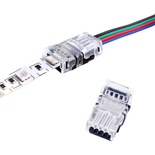 5pcs/lot 4pin Splice LED Strip Connector Terminal Waterproof RGB Wire Connector 2835 3528 5050 LED Strip Light Wire Connection
