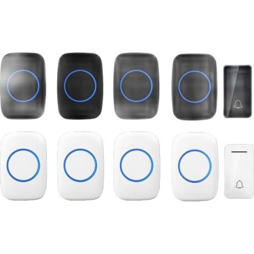 Wholesales 4 receivers wireless door bell emitter free of battery wireless doorbell ip44 200M work door chime door ring 110-240V