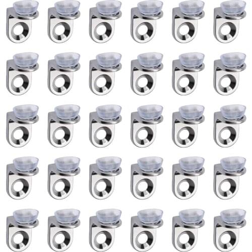 Big deal 30 Pieces Glass Shelf Bracket with Sucker Glass Shelve Support Right Angle Fixing Brackets for Kitchen Cabinets Cupboar