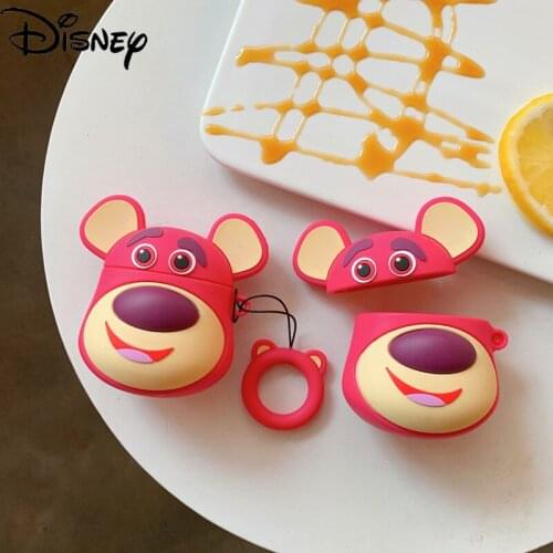 Disney new cute strawberry bear Bluetooth-compatible wireless earphone cover for iPhone airpods1/2 Pro3 earphone protective shel
