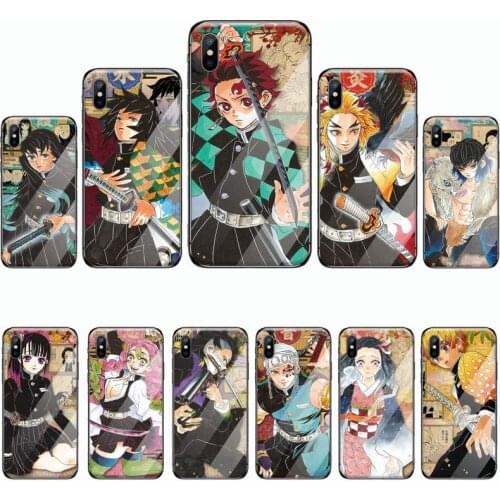 Demon Slayer Blade Comic Postcard Phone Case Tempered glass For iphone 5C 6 6S 7 8 plus X XS XR 11 PRO MAX
