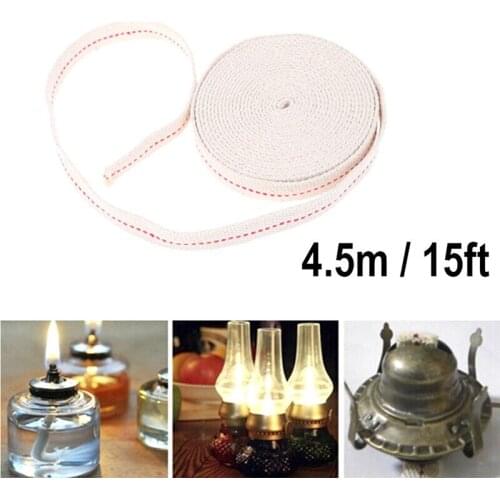 4.5m Flat Cotton Oil Lamp Wick Feet White Flat Cotton Alcohol Wick Oil Lamp Wicks Burner For Glass Oil Lamps Lanterns Accessorie