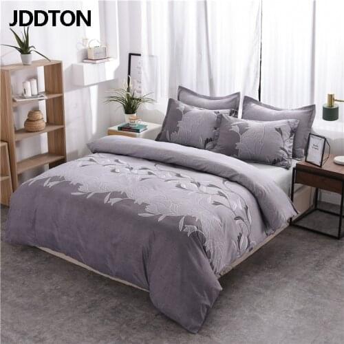 JDDTON Classical Embroidery Bedding Set 2020 New Arrival 2/3 pcs Solid Color Set Simple Style Quilt Cover and Pillowcase BE123