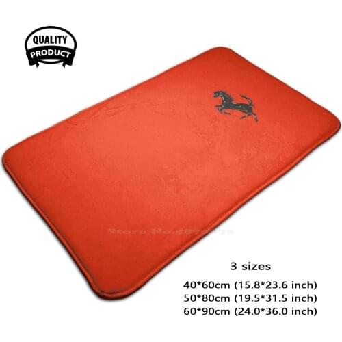 Small Logo Horse Black 3D Household Goods Mat Rug Carpet Foot Pad Logo Car Racing Italy Italian Testarossa F40 Abarth Alfa