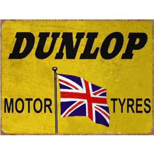 Dunlop Motor Tires Retro Garage Vintage Tin Sign Metal Sign Metal Poster Metal Decor Metal Painting Wall Sticker Wall Sign