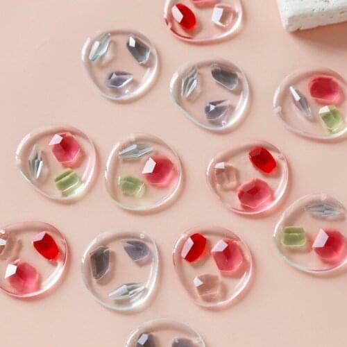 Cute sweet uv drop glue diamond cut combination resin pendant DIY hand earring accessories accessory material bag