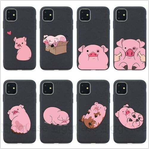 Cartoon cute Pig Case For iPhone 11 Pro Max X XR XS MAX 8 7 6 6S Plus 5S SE Case Soft silicone phone skin Coque