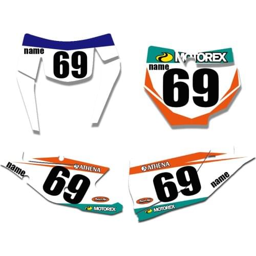 Custom Number Plate Graphics Sticker & Decals Kit For KTM 125 200 300 350 450 EXC EXCF SX SXF XC XCF XCW 2017 2018 2019