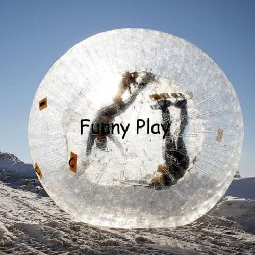 Inflatable lawn zorb ball for winter, water rolling zorb ball, large durable clear human snow zorb ball for bowling game